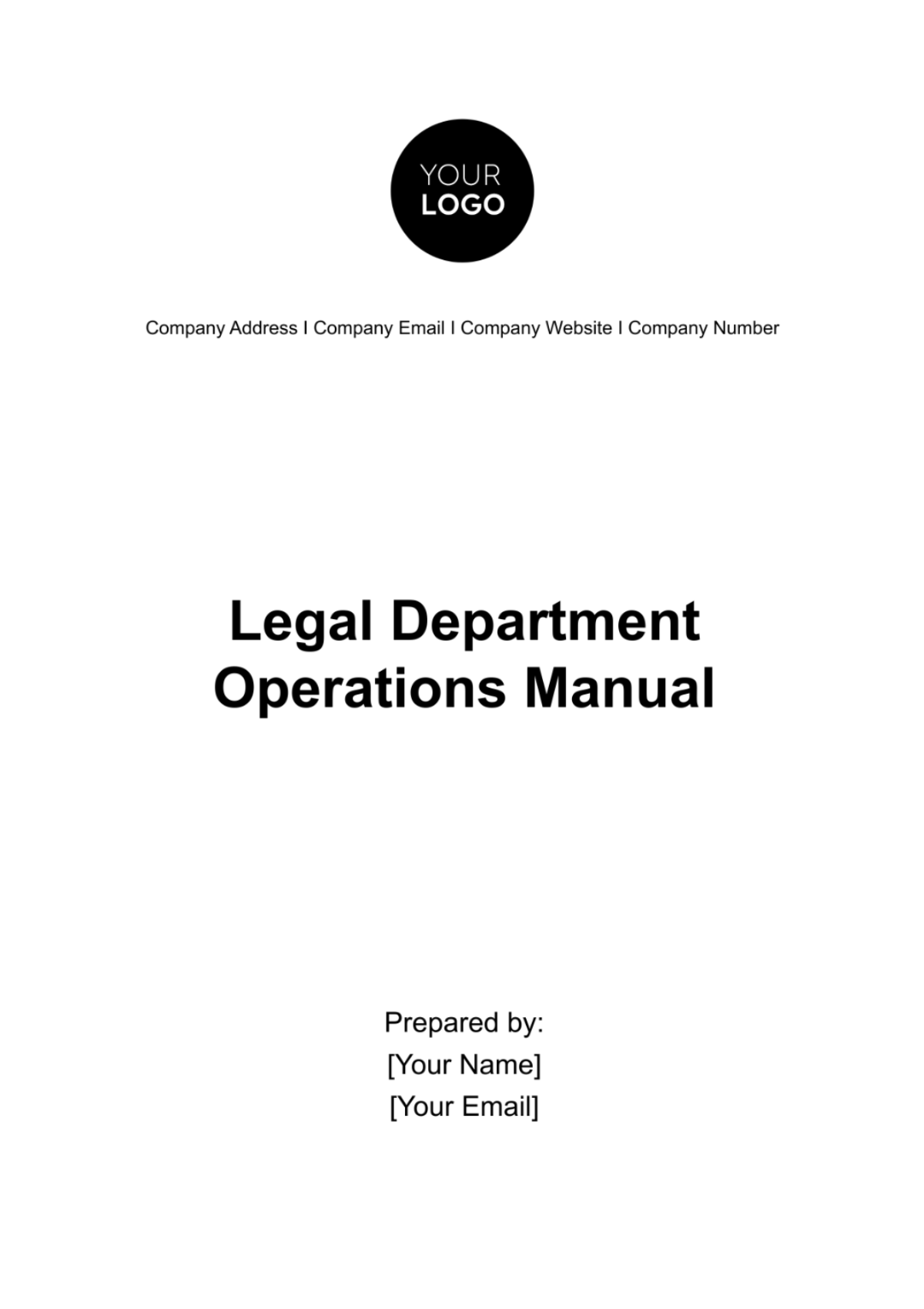 Legal Department Operations Manual Template - Edit Online & Download