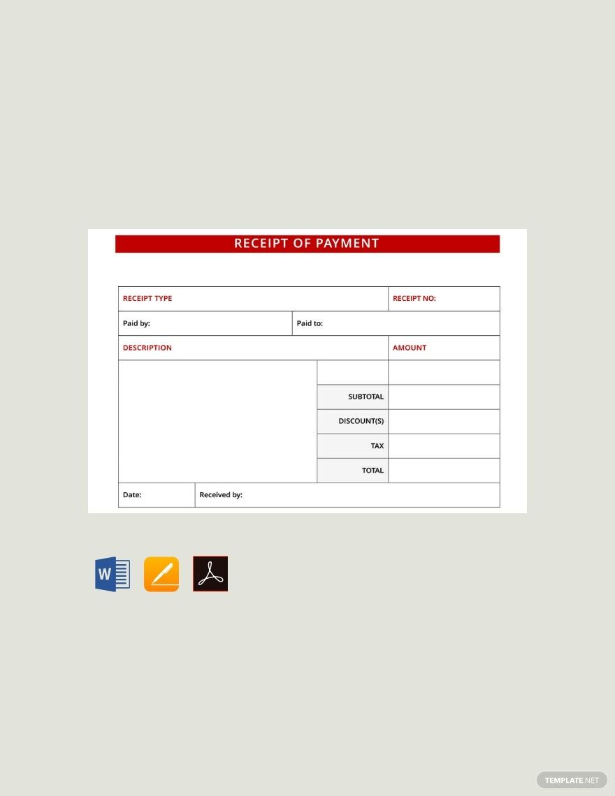 Editable Printable Payment Receipt Receipt Template