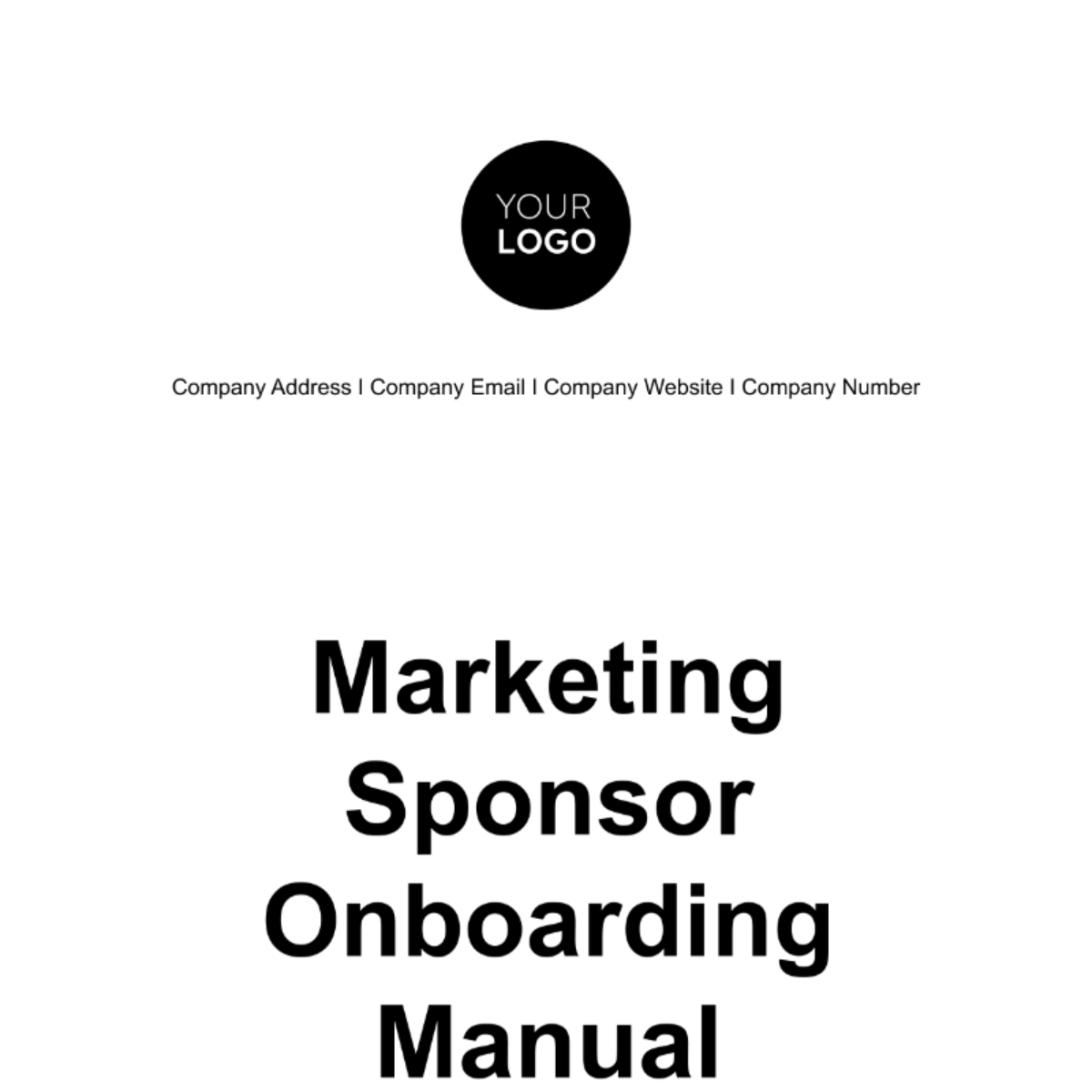 Marketing Sponsor Onboarding Manual Template