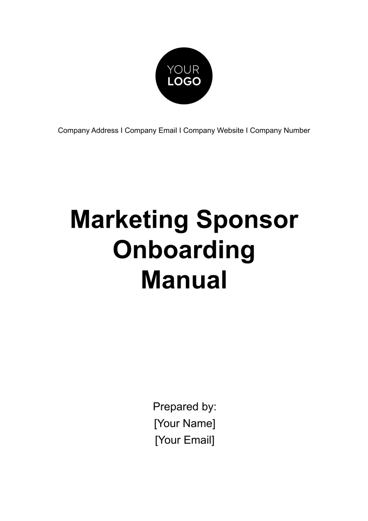 Free Marketing Sponsor Onboarding Manual Template
