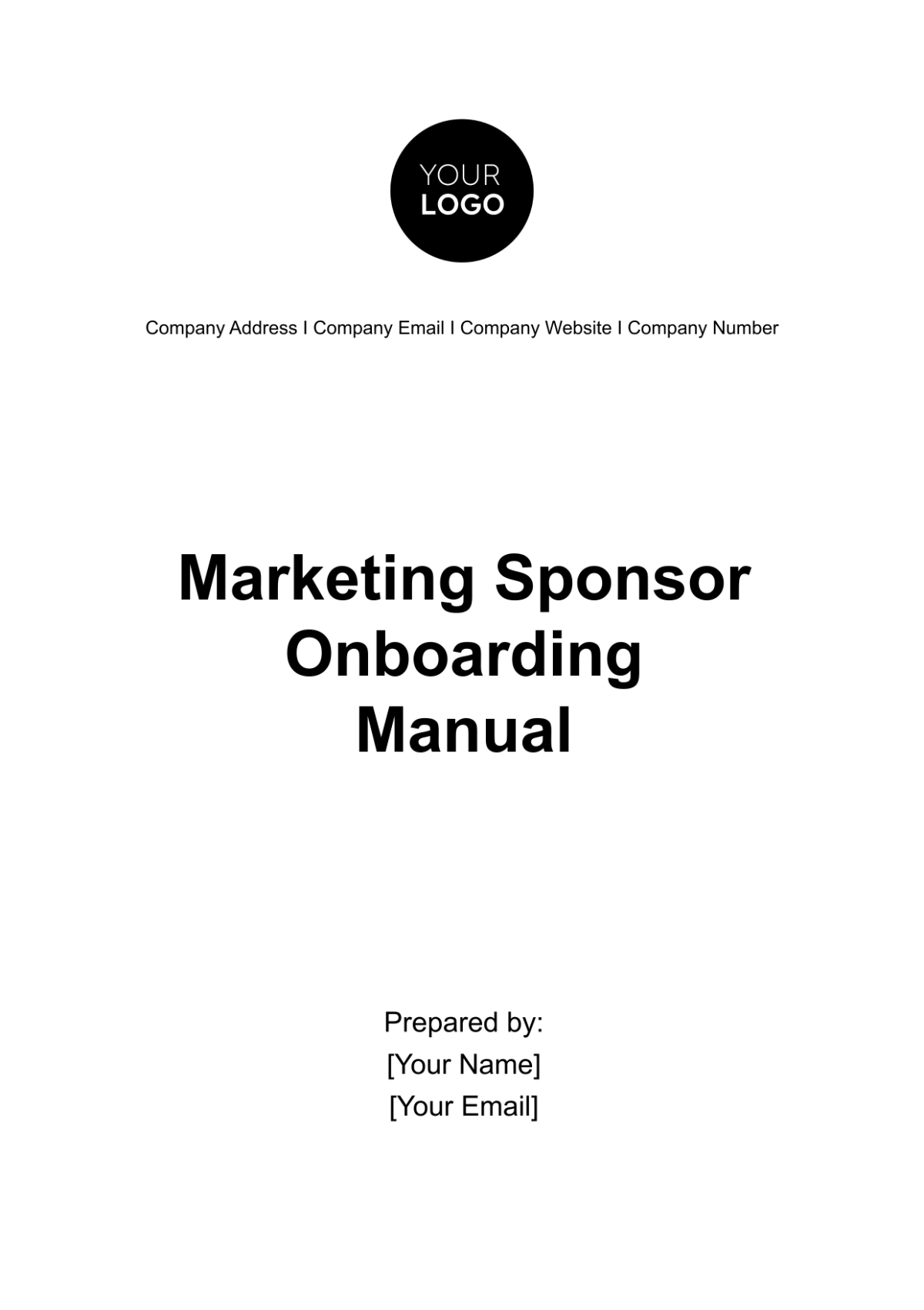 Marketing Sponsor Onboarding Manual Template - Edit Online & Download