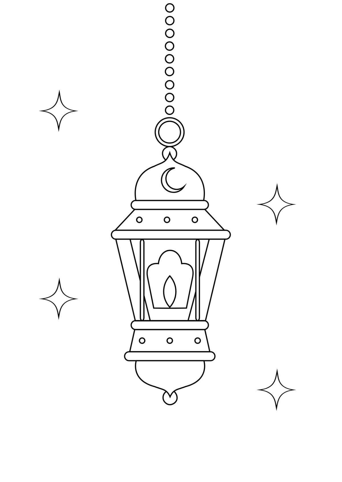 Free Ramadan Lantern Drawing Template