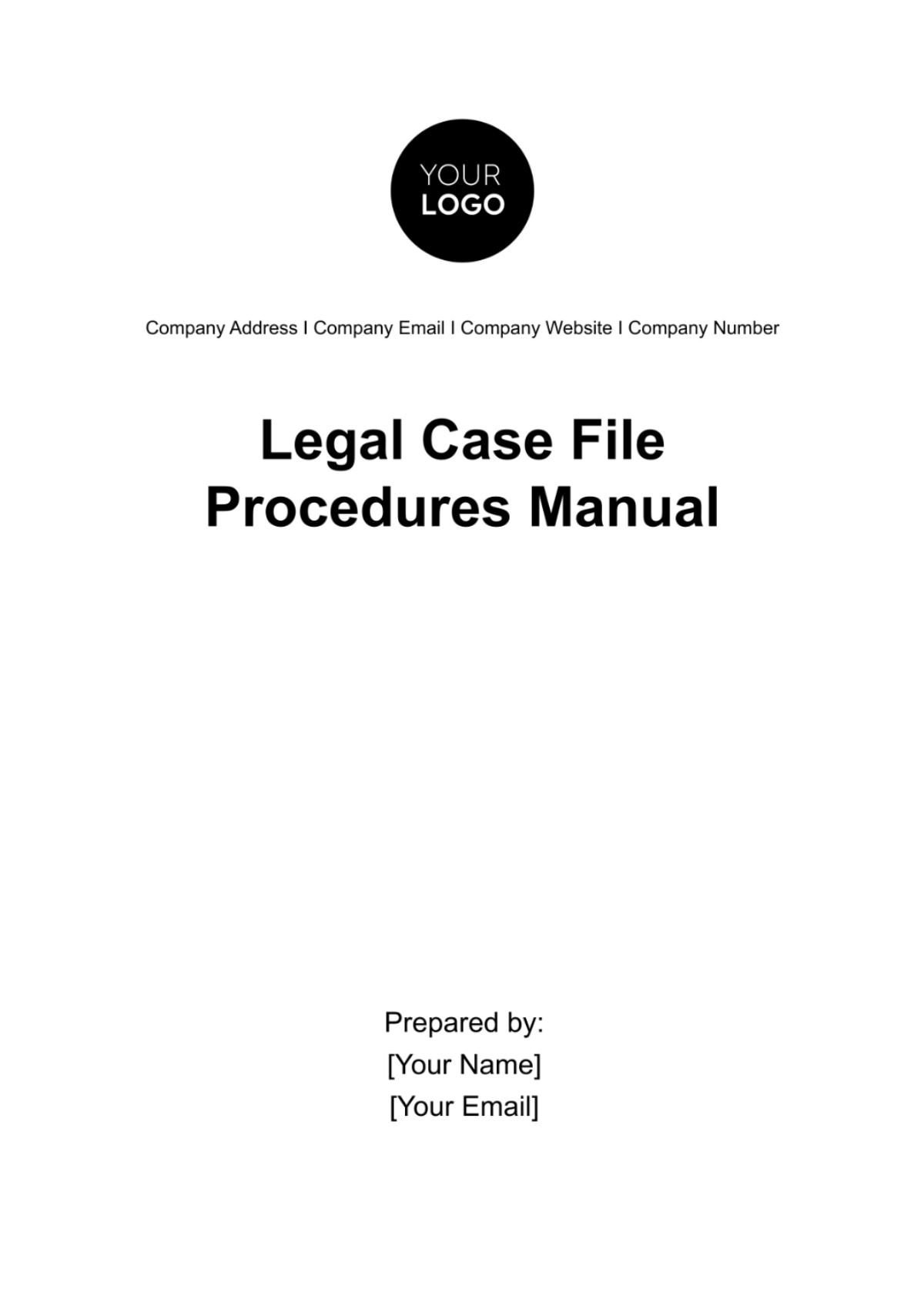 Legal Case File Procedures Manual Template