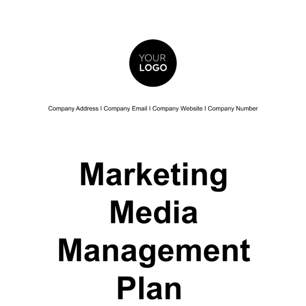 Marketing Media Management Plan Template
