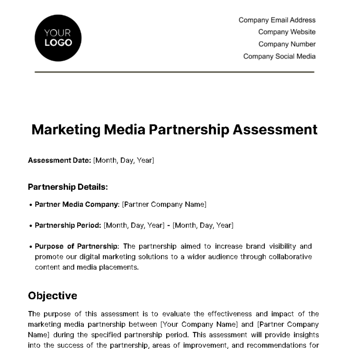 Marketing Media Partnership Assessment Template