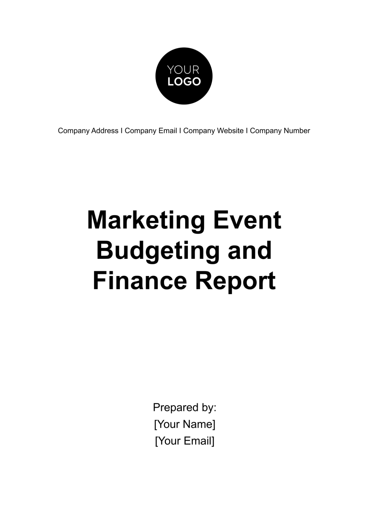 Free Marketing Event Budgeting and Finance Report Template