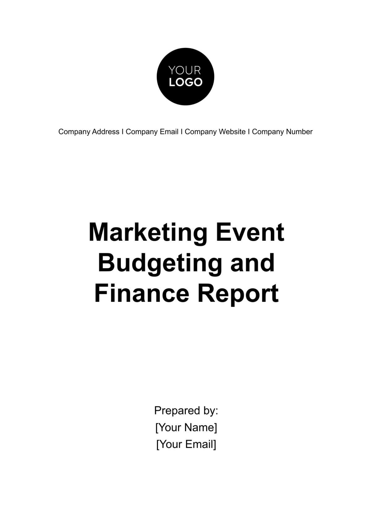 Marketing Event Budgeting and Finance Report Template - Edit Online & Download