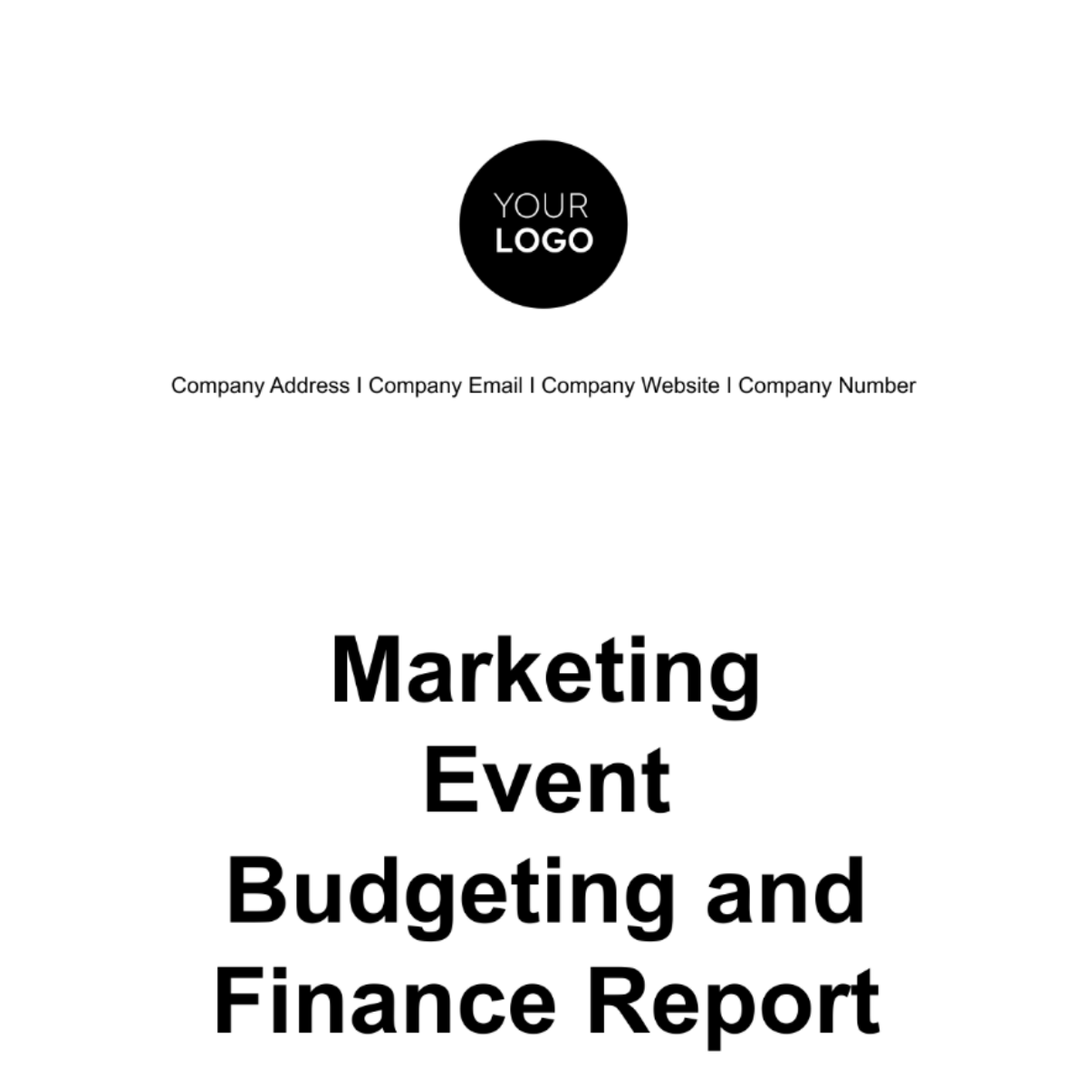 Marketing Event Budgeting and Finance Report Template