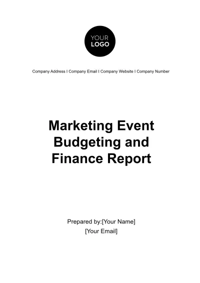 Free Marketing Event Budgeting and Finance Report Template to Edit Online