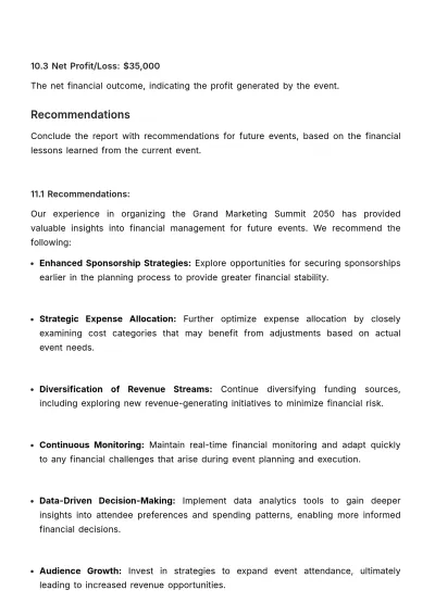 Free Marketing Event Budgeting and Finance Report Template to Edit Online