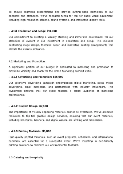 Free Marketing Event Budgeting and Finance Report Template to Edit Online