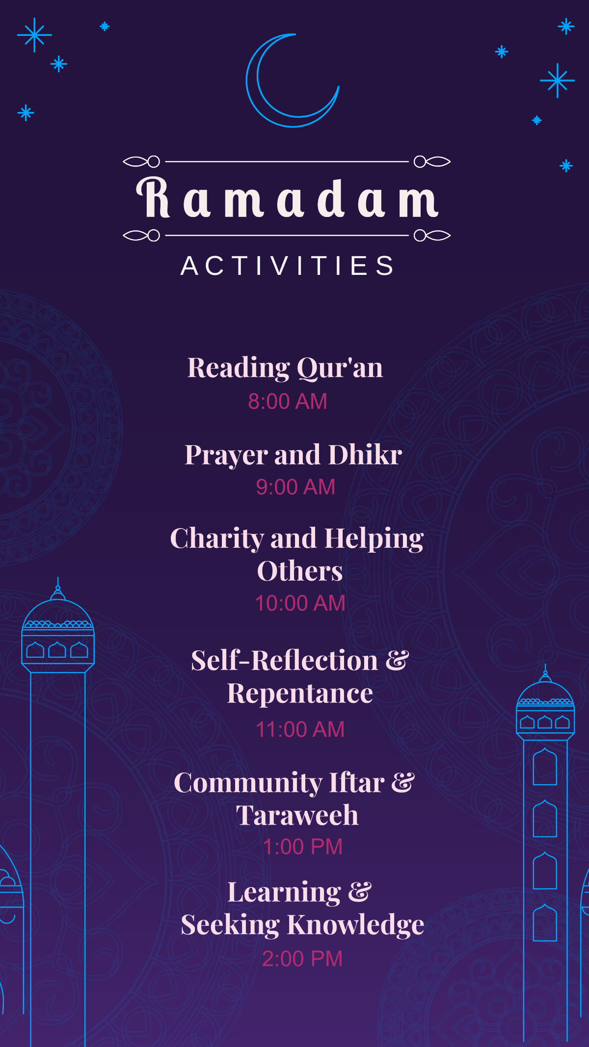 Ramadan Activities Template
