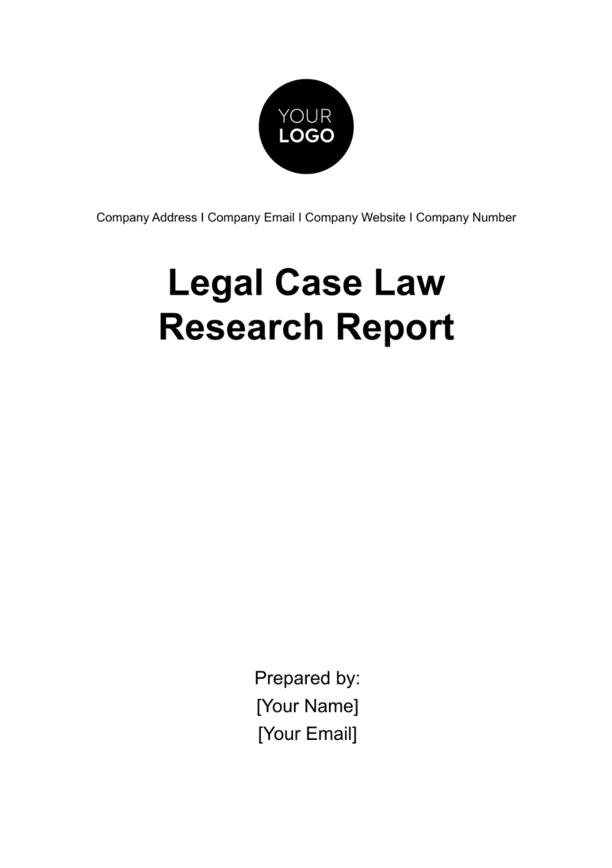 Legal Case Law Research Report Template