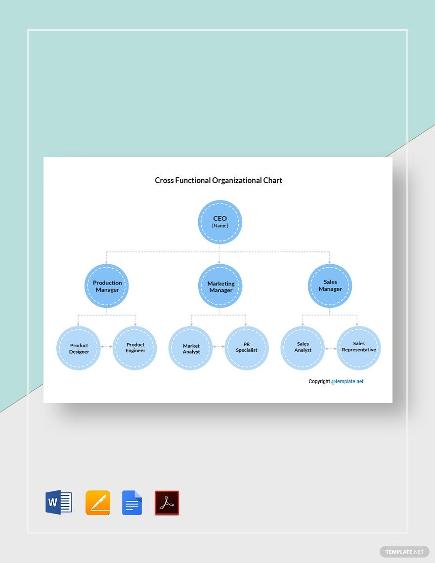 Cross-Functional Organizational Chart Template in Word, Google Docs, PDF, Apple Pages