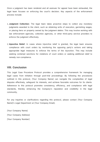 Free Legal  Case Procedure Protocol Template to Edit Online