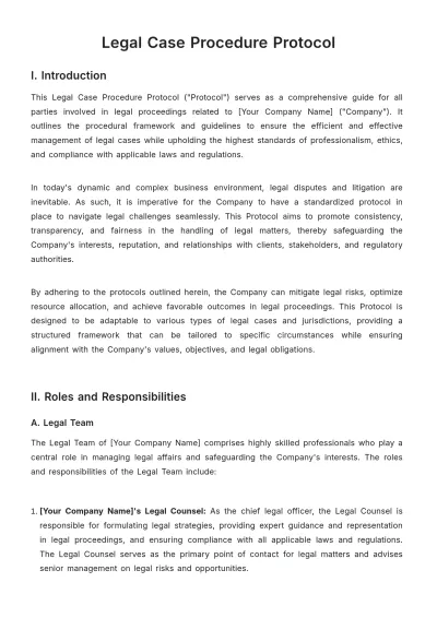 Free Legal  Case Procedure Protocol Template to Edit Online