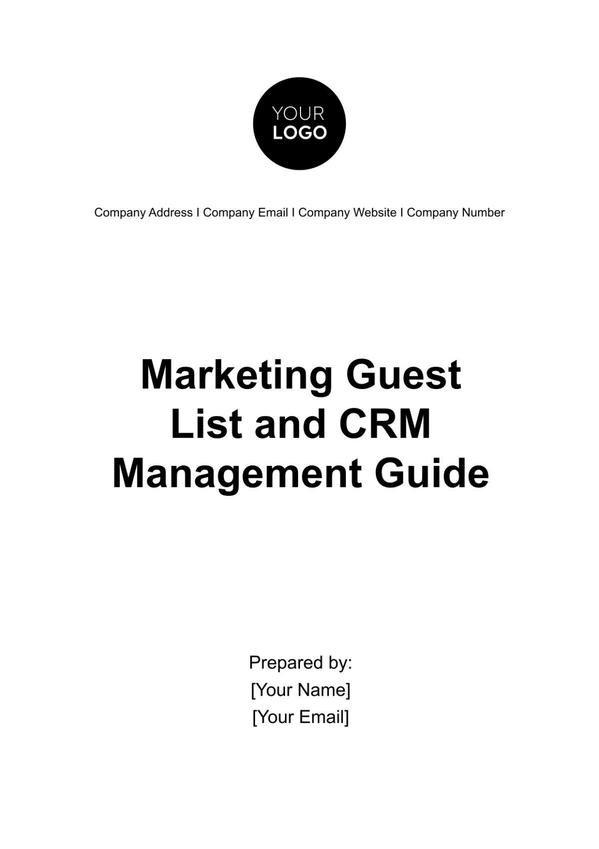 Marketing Guest List and CRM Management Guide Template - Edit Online & Download