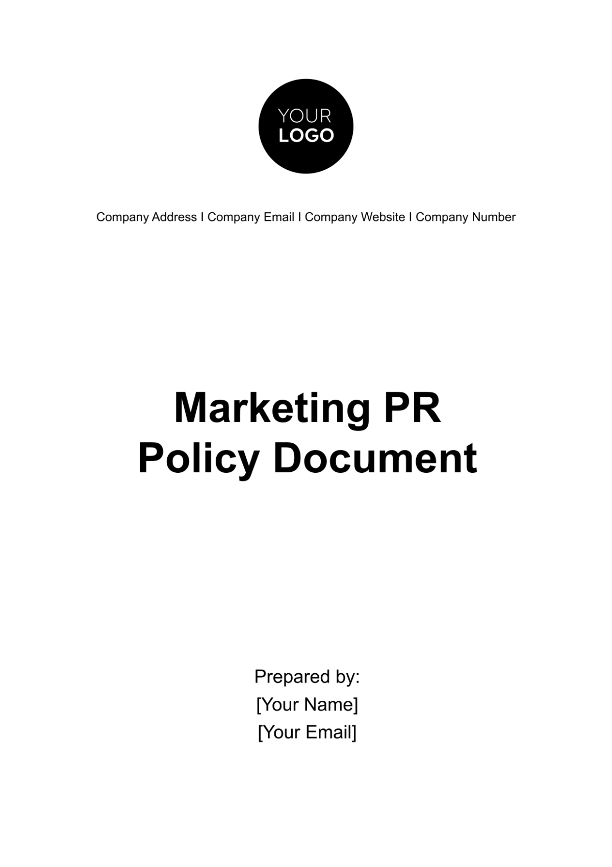 Marketing PR Policy Document Template - Edit Online & Download