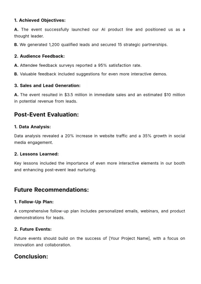 Free Marketing Event Recap and Highlights Document Template to Edit Online