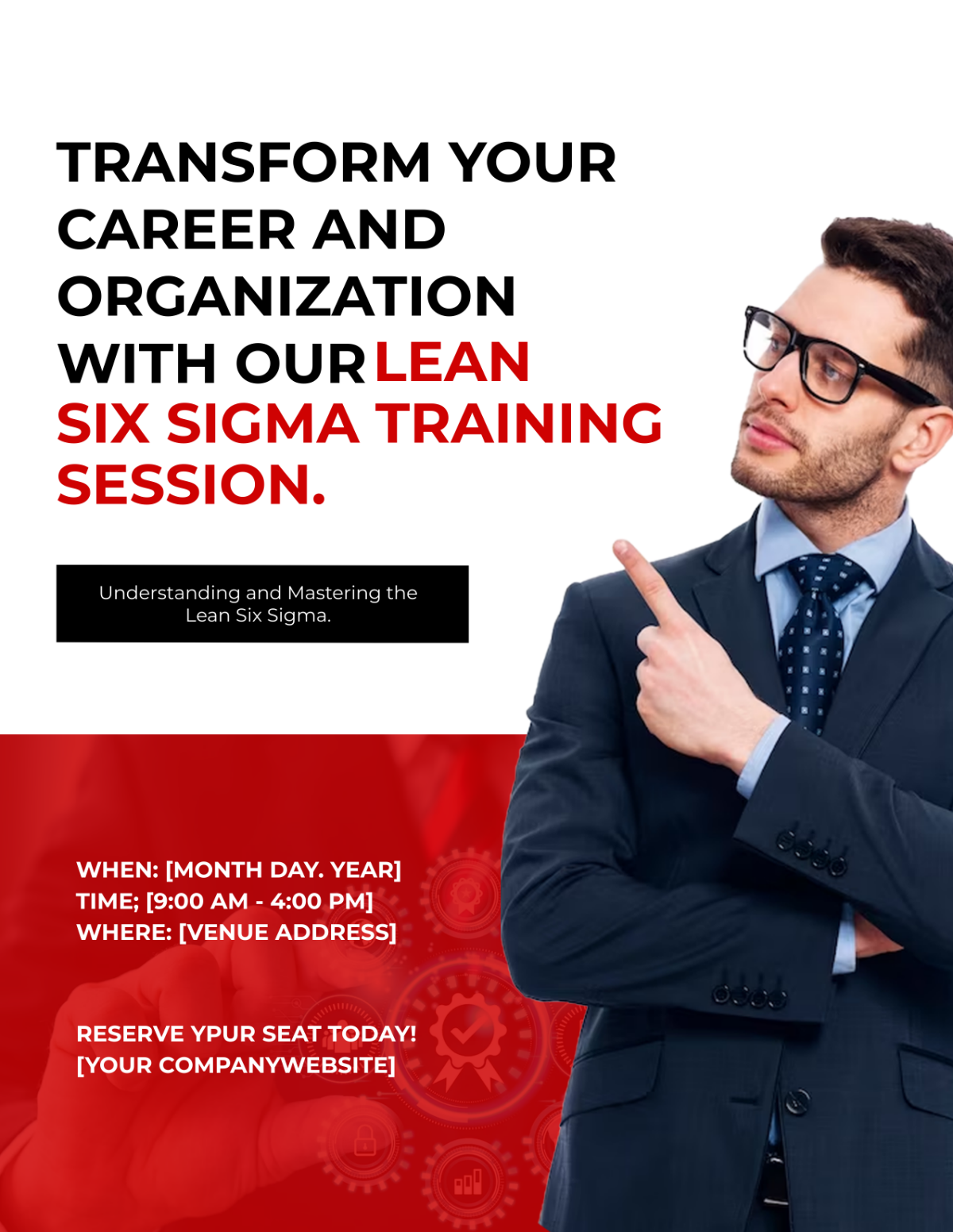 Lean Six Sigma Training Session Flyer