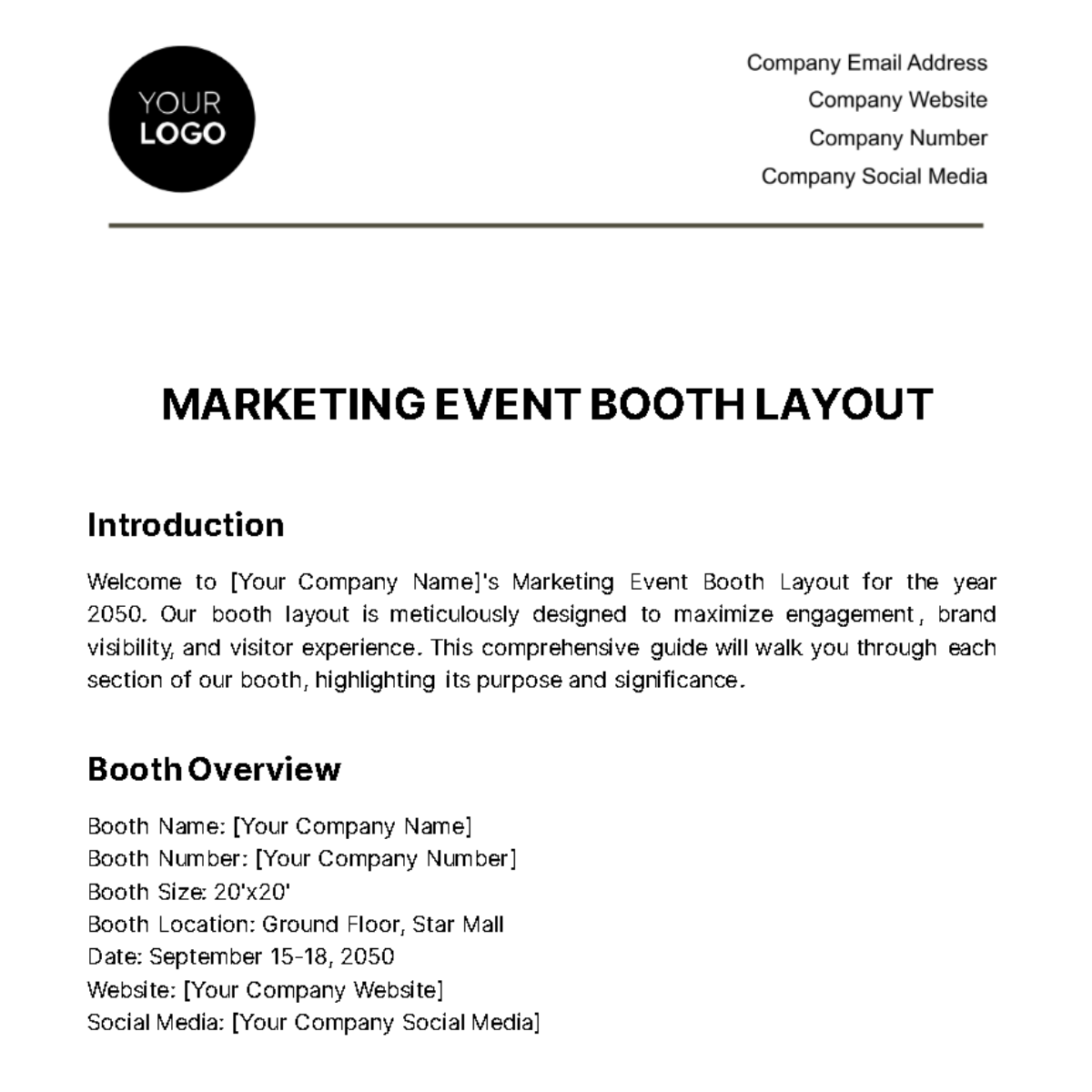 Marketing Event Booth Layout Template