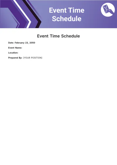 Free Event Time Schedule Template to Edit Online