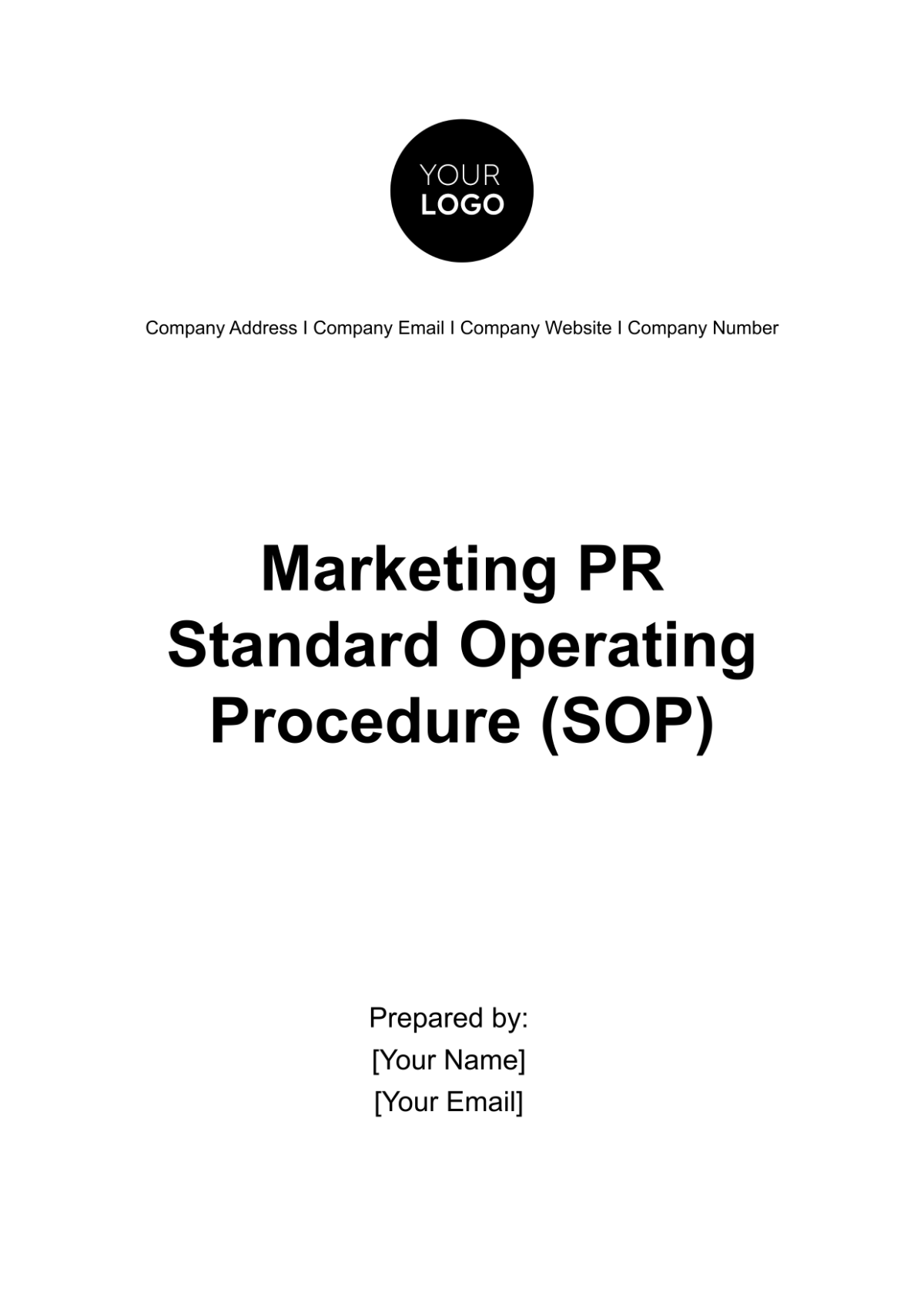 Marketing PR Standard Operating Procedure (SOP) Template