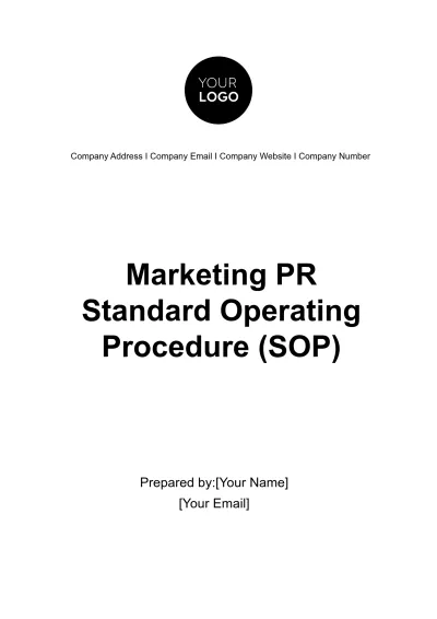 Free Marketing PR Standard Operating Procedure (SOP) Template to Edit Online