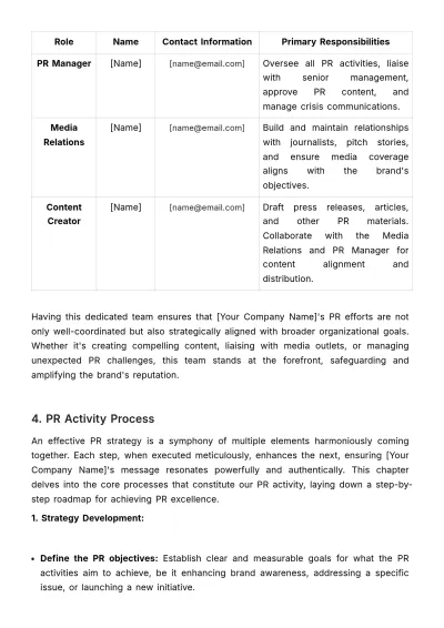 Free Marketing PR Standard Operating Procedure (SOP) Template to Edit Online