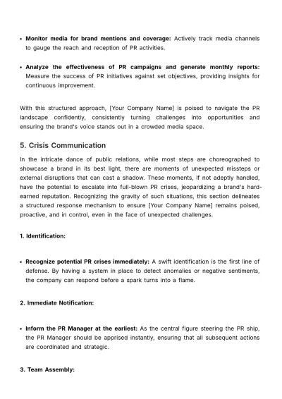 Free Marketing PR Standard Operating Procedure (SOP) Template to Edit Online