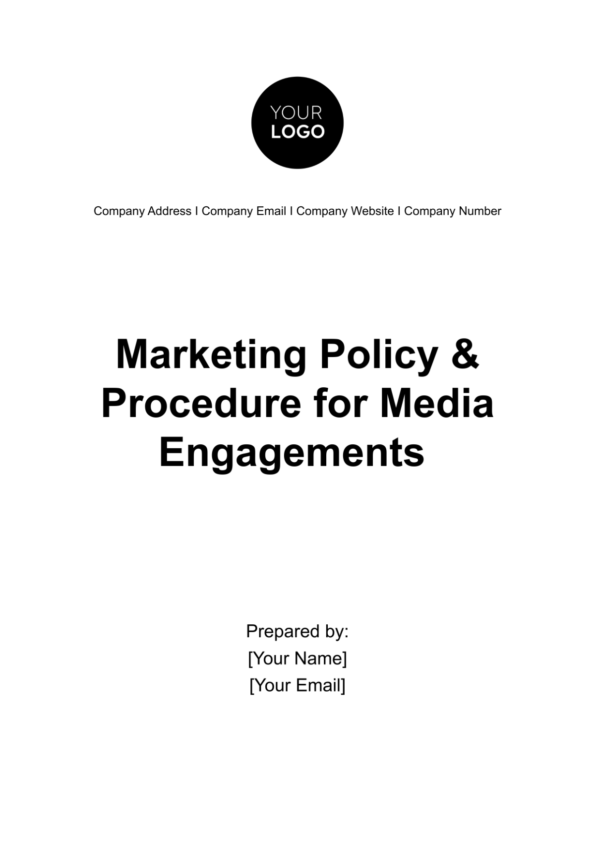 Marketing Policy & Procedure for Media Engagements Template - Edit Online & Download