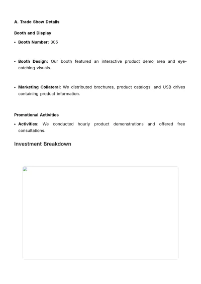 Free Marketing Trade Show Return on Investment Report Template to Edit Online