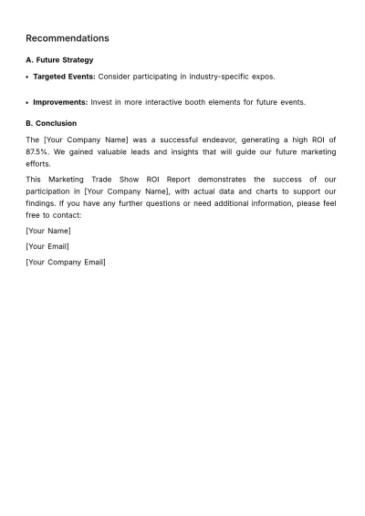 Free Marketing Trade Show Return on Investment Report Template to Edit Online