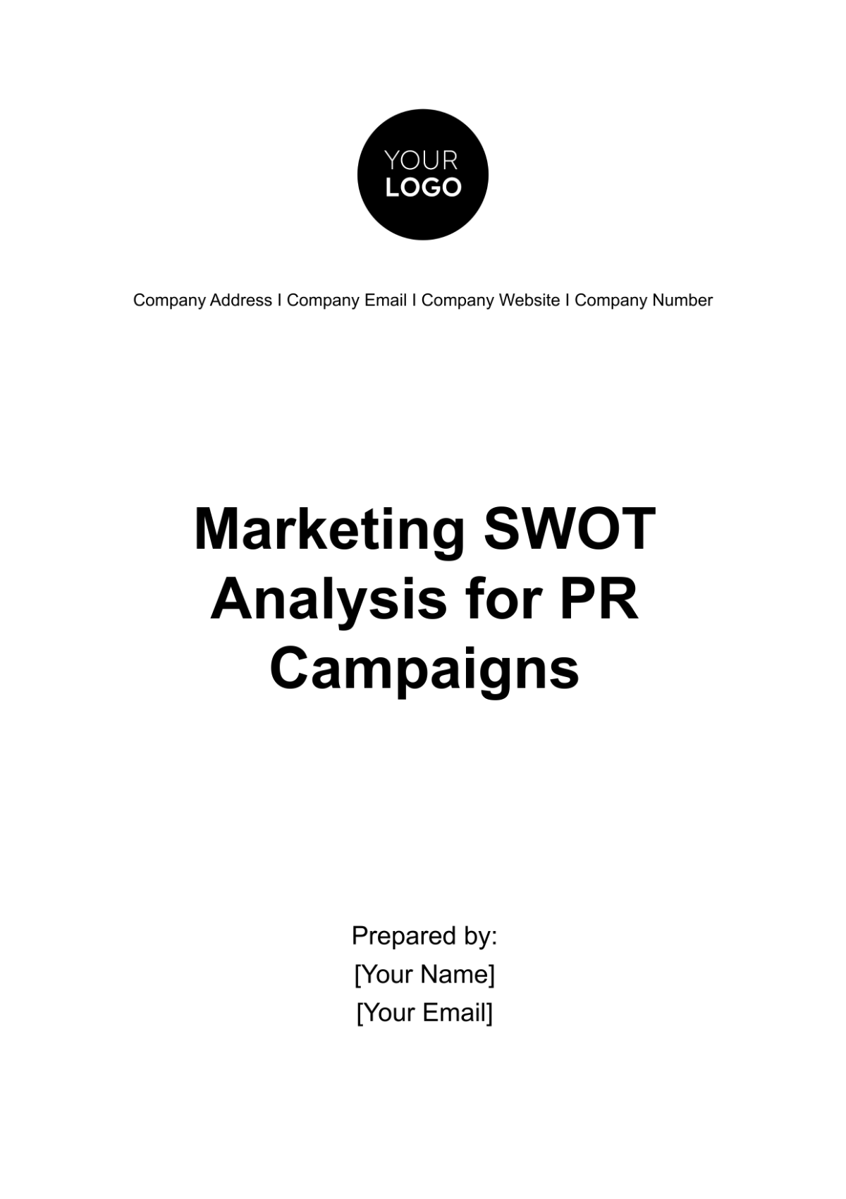 Marketing SWOT Analysis for PR Campaigns Template - Edit Online & Download