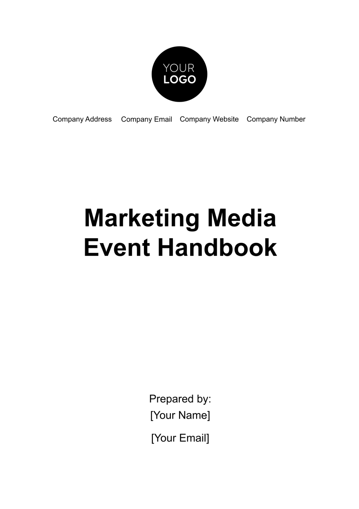 Marketing Media Event Handbook Template