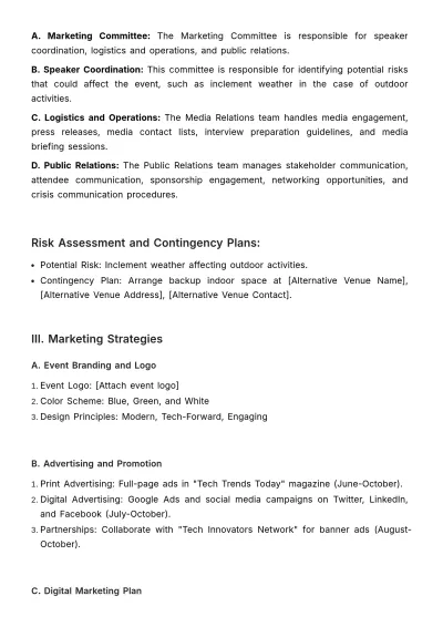 Free Marketing Media Event Handbook Template to Edit Online