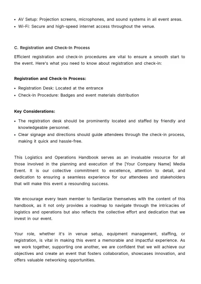Free Marketing Media Event Handbook Template to Edit Online