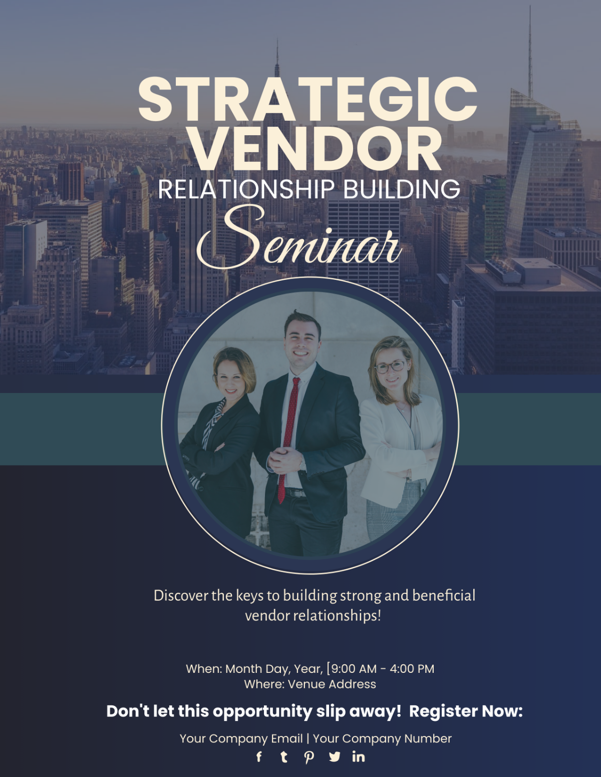 Strategic Vendor Relationship Building Seminar Flyer