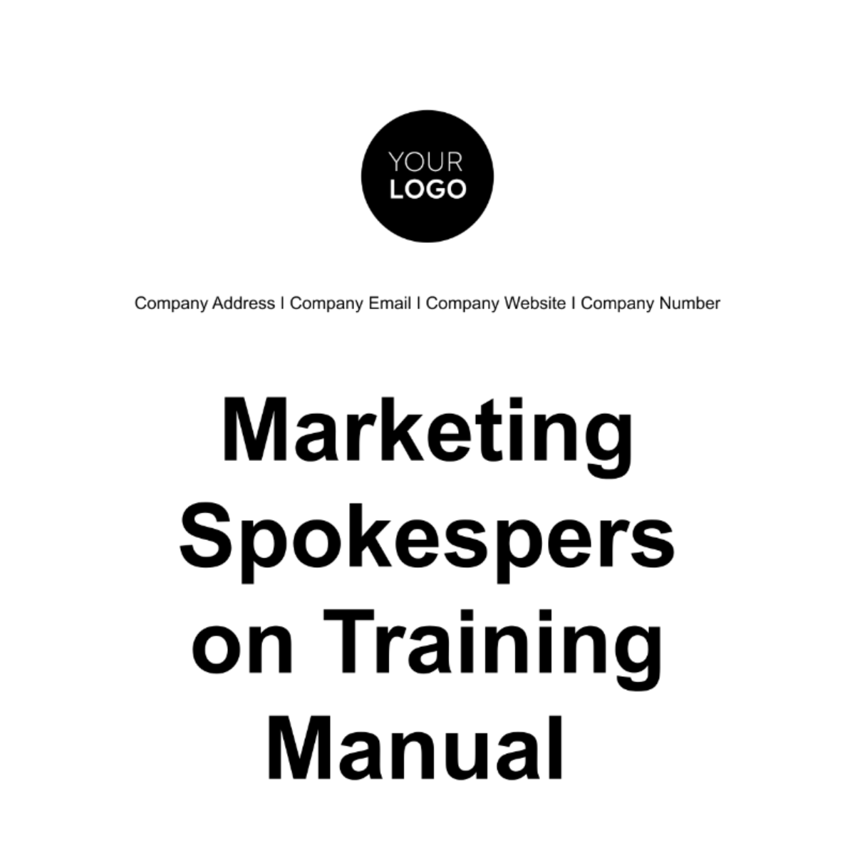 Marketing Spokesperson Training Manual Template