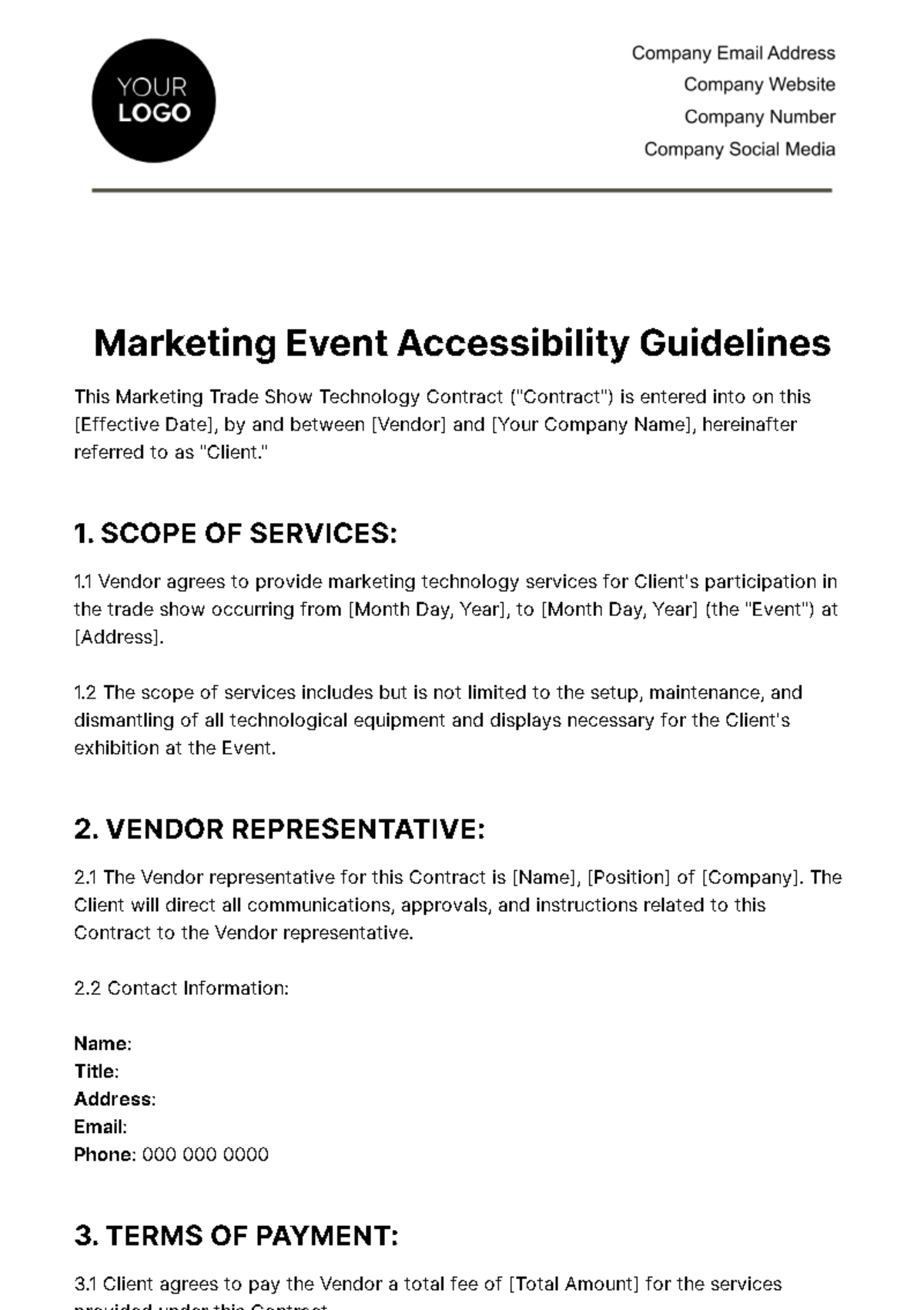 Free Marketing Event Accessibility Guidelines Template