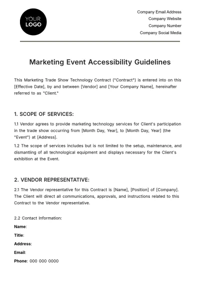 Free Marketing Event Accessibility Guidelines Template to Edit Online