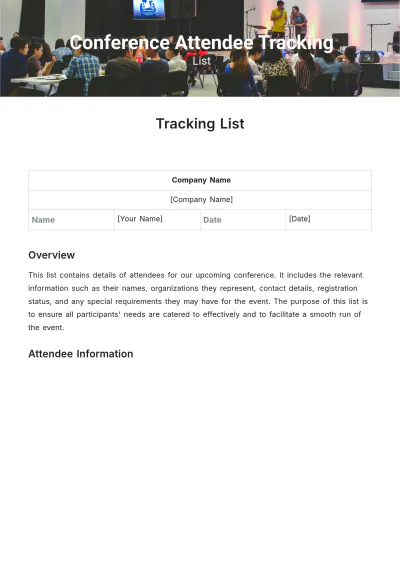 Free Tracking List Template to Edit Online