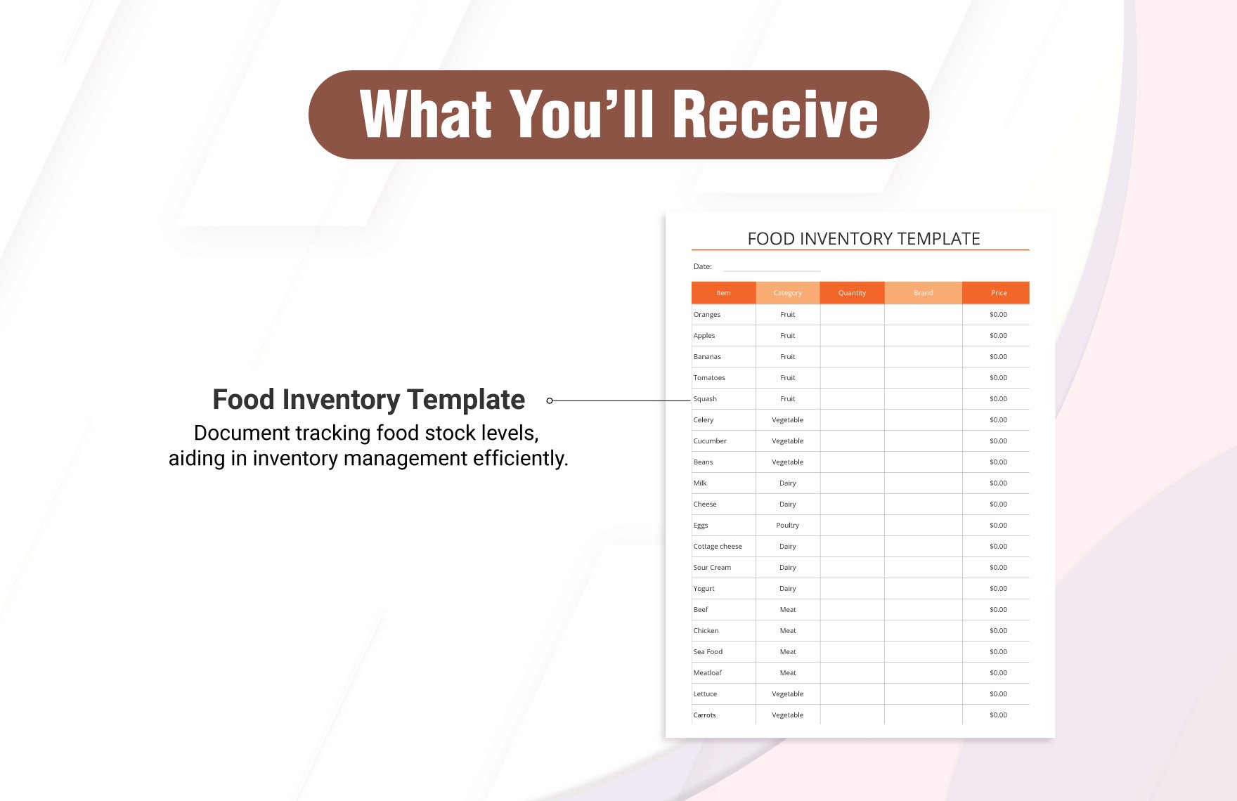 Food Inventory Spreadsheet Template