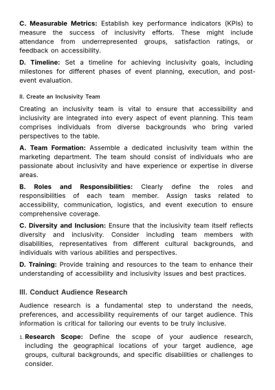Free Marketing Event Accessibility and Inclusivity Guide Template to Edit Online