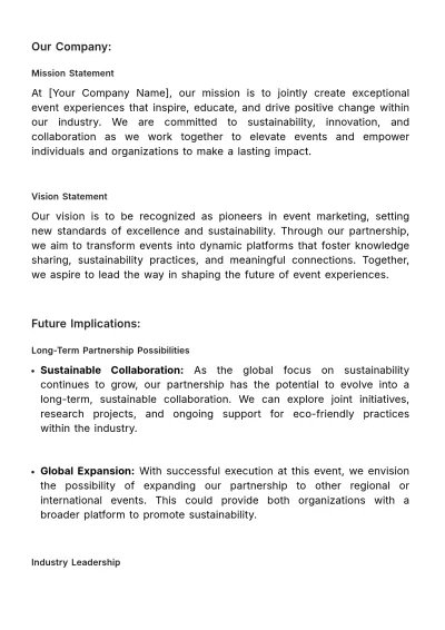 Free Marketing Event Partnership Proposal Template to Edit Online