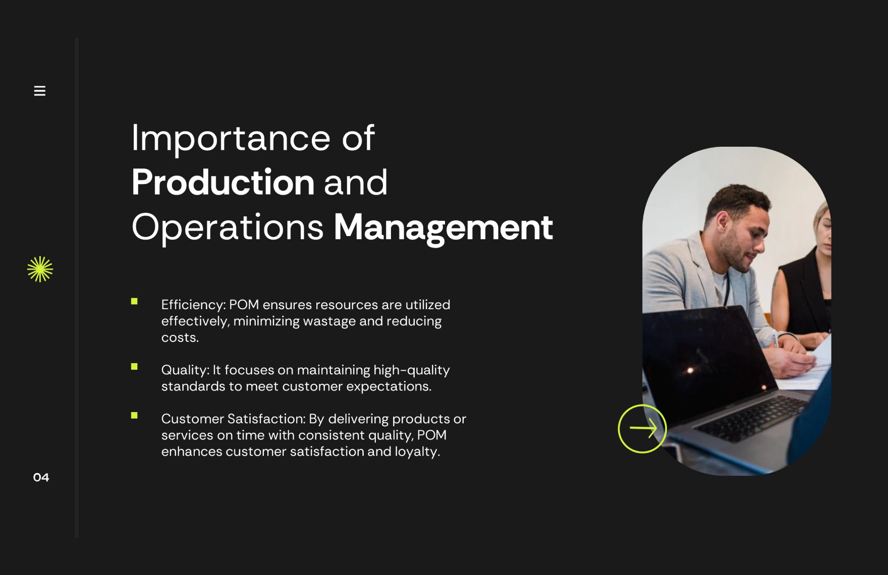 Production and Operations Management PPT Template