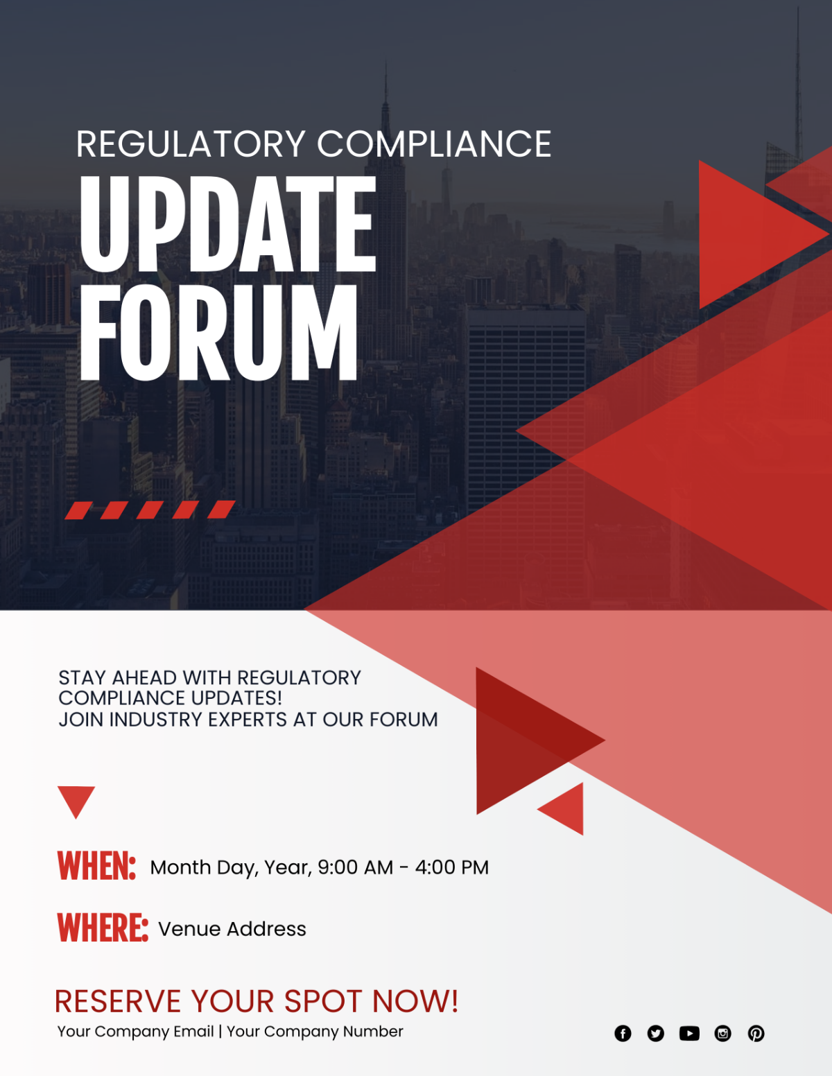 Regulatory Compliance Update Forum Flyer Template