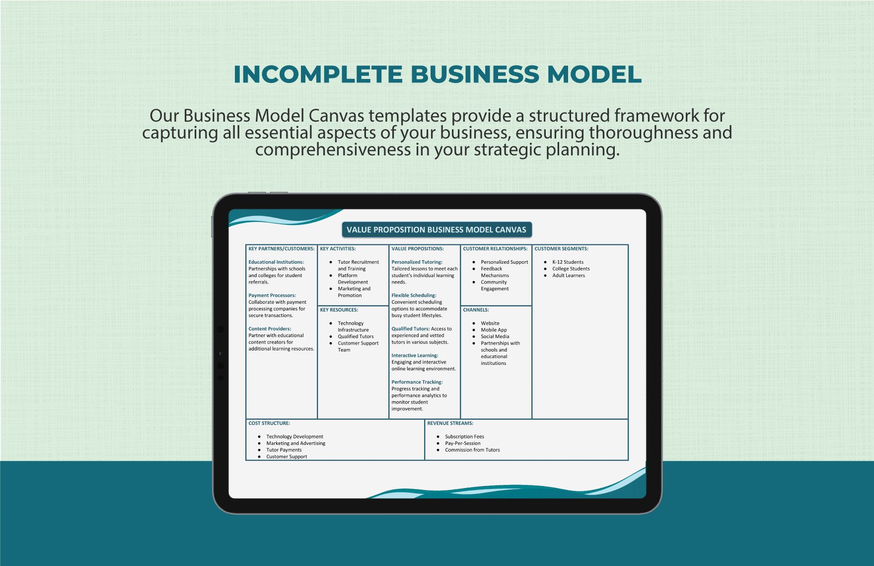 Value Proposition Business Model Canvas Template