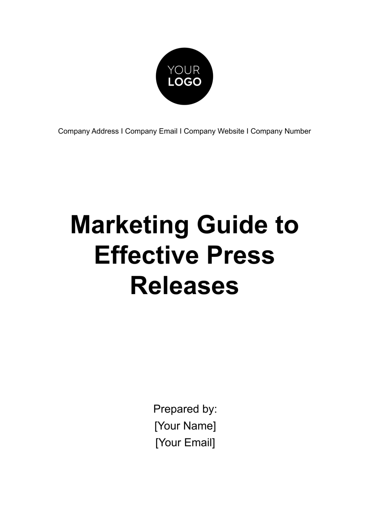 Marketing Guide to Effective Press Releases Template