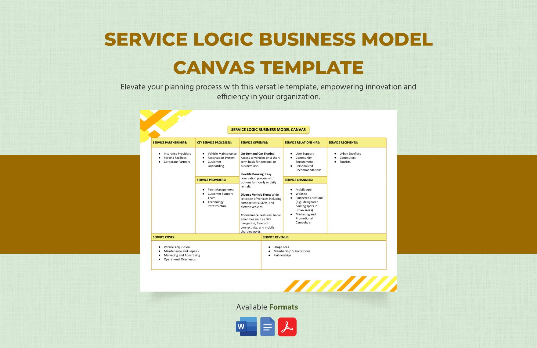 Service Logic Business Model Canvas Template